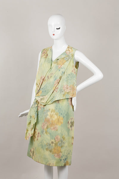 New With Tags Floral Print Sleeveless Sculptural Dress