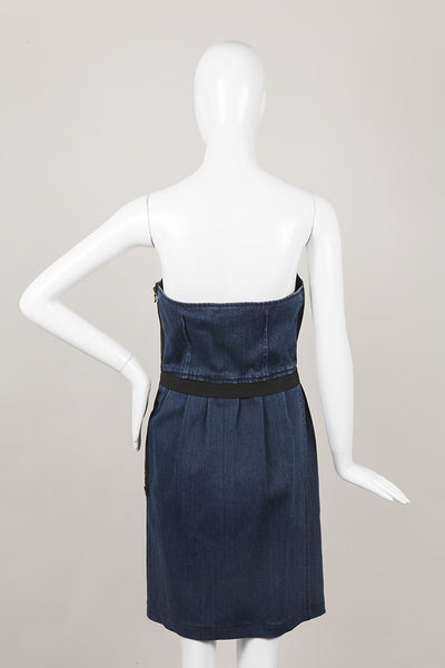 Blue Strapless Denim Dress