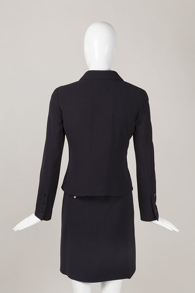 Navy Wool Dress and Jacket Suit Set