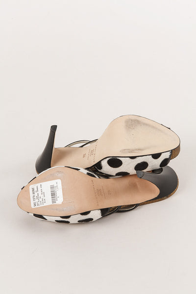 New In Box Ponyhair Polka Dot Platform Pumps