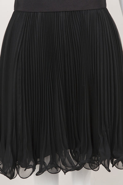 Sleeveless Pleated Black Dress