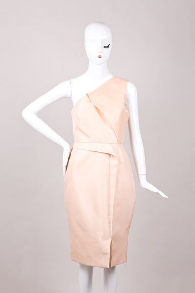 New With Tags Peach One Shoulder Gazaar Sculpted Dress