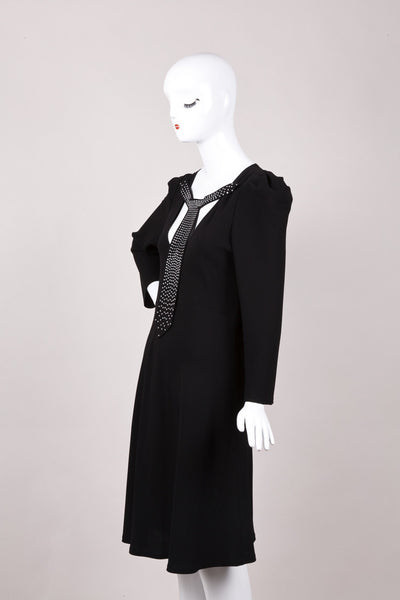 New With Tags Embellished Necktie Detail Dress