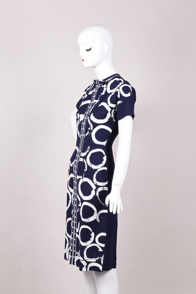 New With Tags Navy and White Printed O's Dress