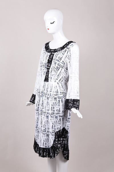 New With Tags Black and White Knit Cotton Dress