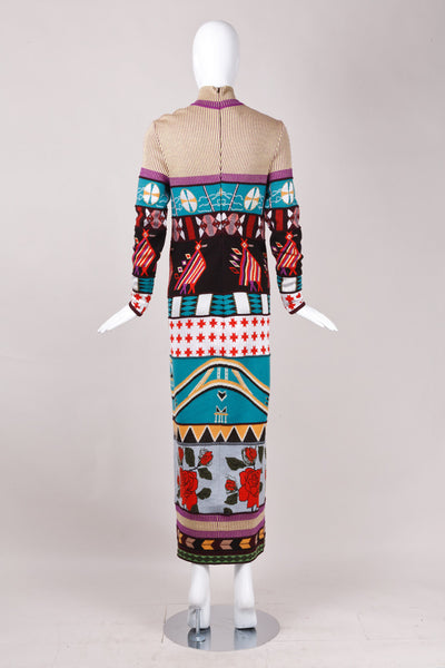 Geometric Print Wool Sweater Dress