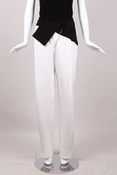 New With Tags Black and White Silk Dress Pants