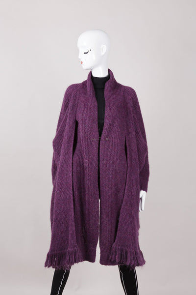 New With Tags Purple Wool and Mohair Cardigan