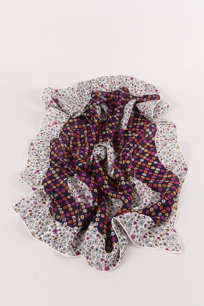 Floral and Apple Printed Scarf