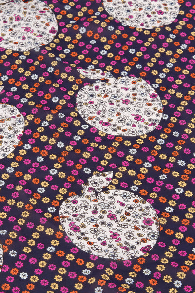 Floral and Apple Printed Scarf