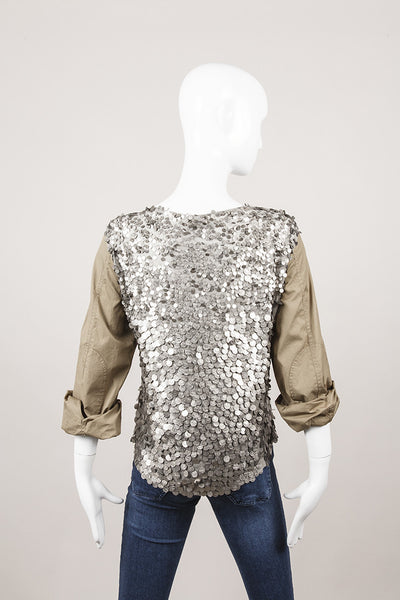 Sequin Army Green Top