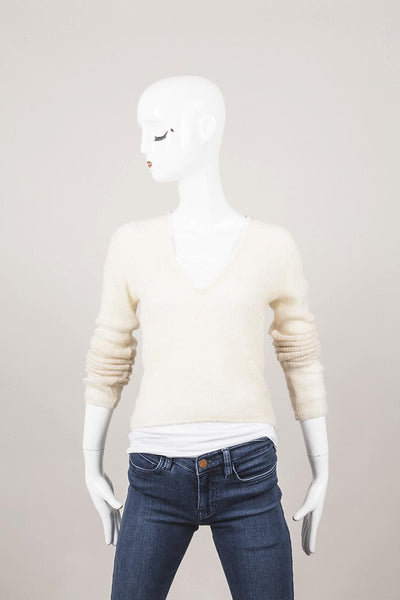 Cream Sequin Mohair Sweater