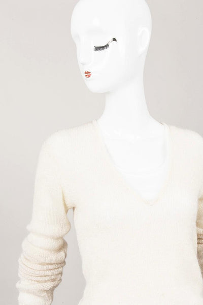 Cream Sequin Mohair Sweater