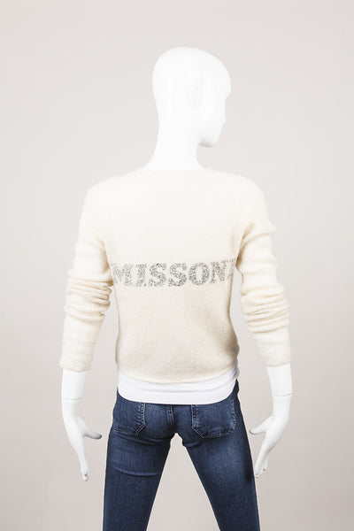 Cream Sequin Mohair Sweater