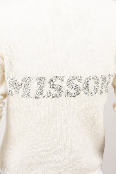 Cream Sequin Mohair Sweater