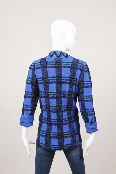 Blue and Black Wool Cardigan