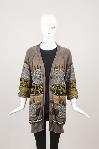 Fair Isle Cashmere and Silk Cardigan Sweater