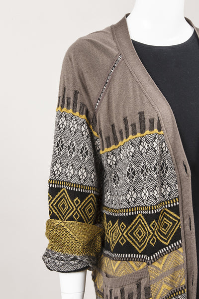 Fair Isle Cashmere and Silk Cardigan Sweater
