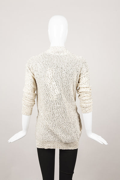 New With Tags Beige and Gold Sequin Cardigan