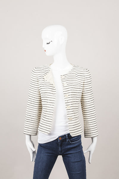 Black and Cream Cotton Stripe Jacket