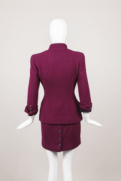 Purple Knit Skirt Suit