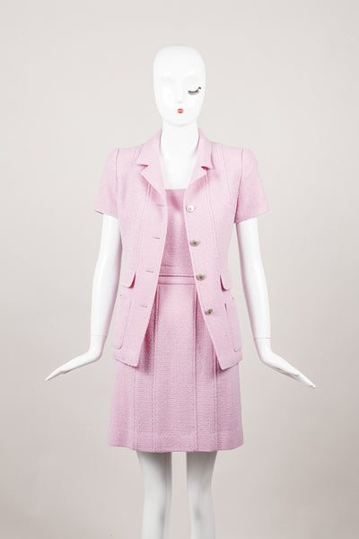 Lavender Three Piece Woven Wool Skirt Suit