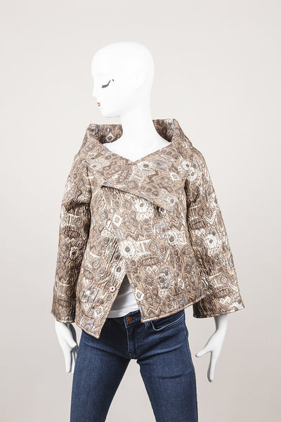 Metallic Floral Print Jacket