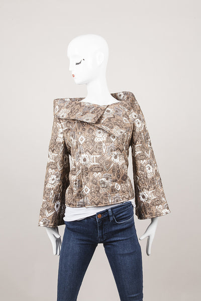 Metallic Floral Print Jacket