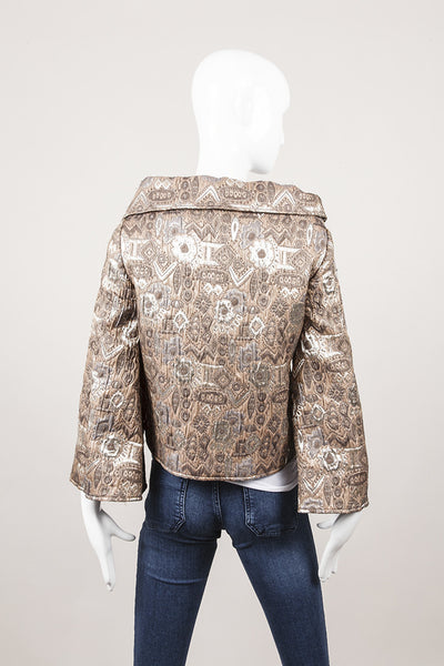 Metallic Floral Print Jacket