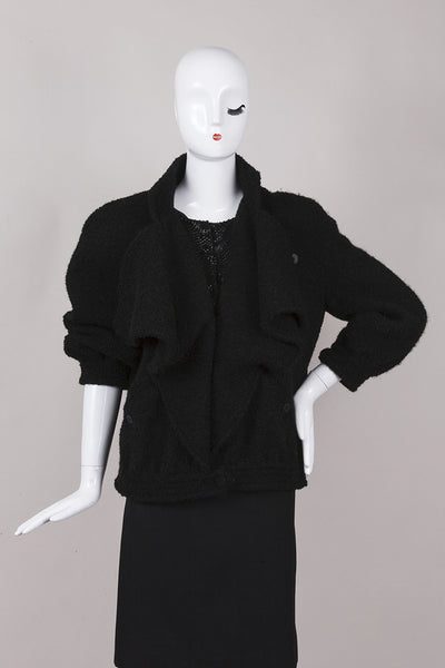 New With Tags Black Wool Draped Jacket