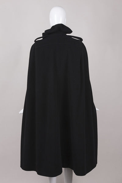 Long Buttoned Wool and Cashmere Cape