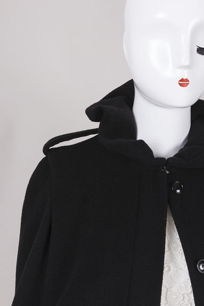 Long Buttoned Wool and Cashmere Cape