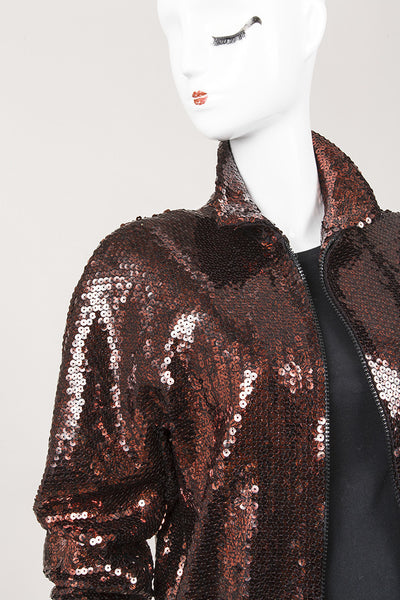 Bronze Sequin Bomber Jacket