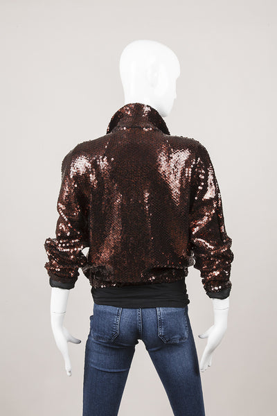 Bronze Sequin Bomber Jacket