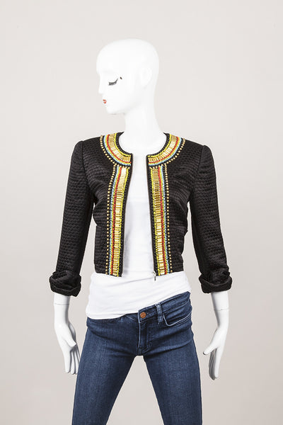 New With Tags Black and Gold Bead Embellished Jacket