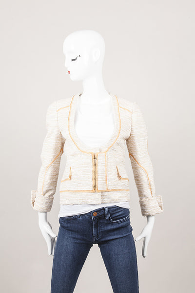 New With Tags Terry Tweed Peach and Cream Jacket