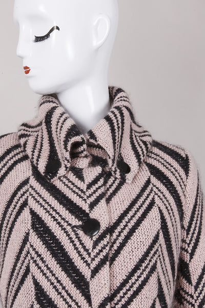 Wool and Mohair Striped Knit Coat