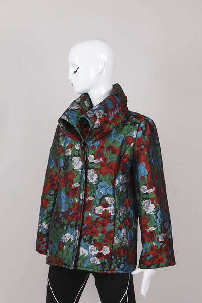 Floral Print Silk Jacket