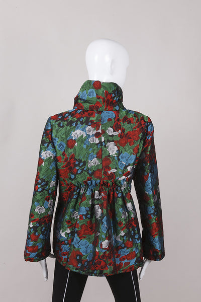 Floral Print Silk Jacket