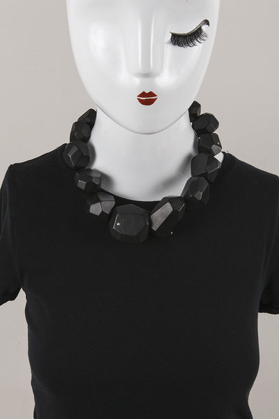 Black Wooden Rock Necklace