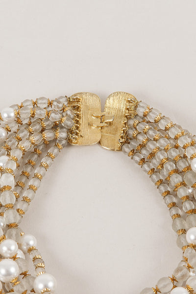 Multistrand Bead and Pearl Necklace