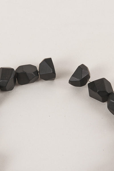 Black Wooden Rock Necklace