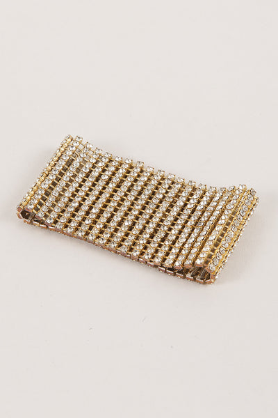 Gold Toned Rhinestone Cuff