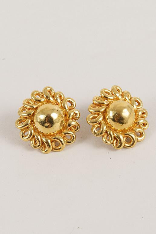 Floral Gold Tone Earrings