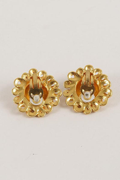 Floral Gold Tone Earrings
