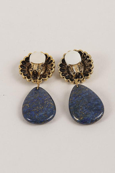 Blue Stone Drop Earrings