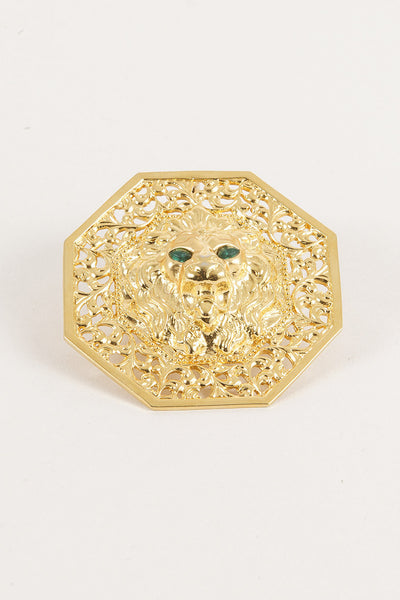 Gold Toned Lion Pin