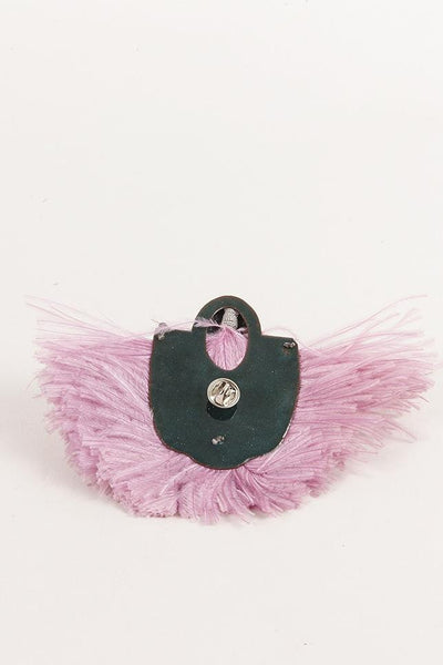 Black Stone and Feather Pin