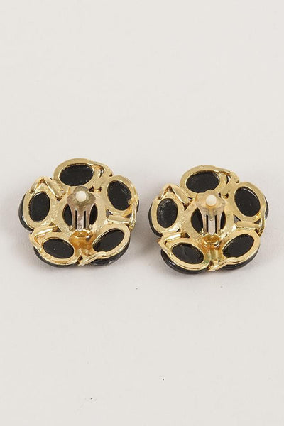 Black Flower Earrings