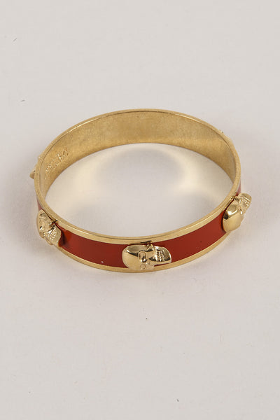 Red and Gold Toned Skull Bracelet